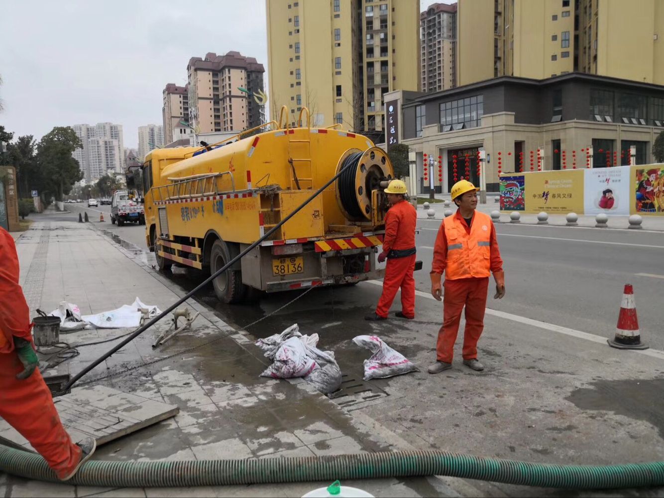泰丰办事处排污管道清淤-管道清洗